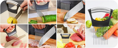 Onion Holder for, Lemon Slicer Onion Cutter for Slicing, Vegetable Cutter for Potato and Tomato, Avocados, Eggs, Food Slicer Assistant Tool for Slicing Fruit Lemon and Meat