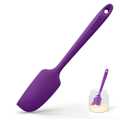 U-Taste Small Mini Silicone Spatula, 9in Rubber Jar Bowl Scraper, Aqua Sky