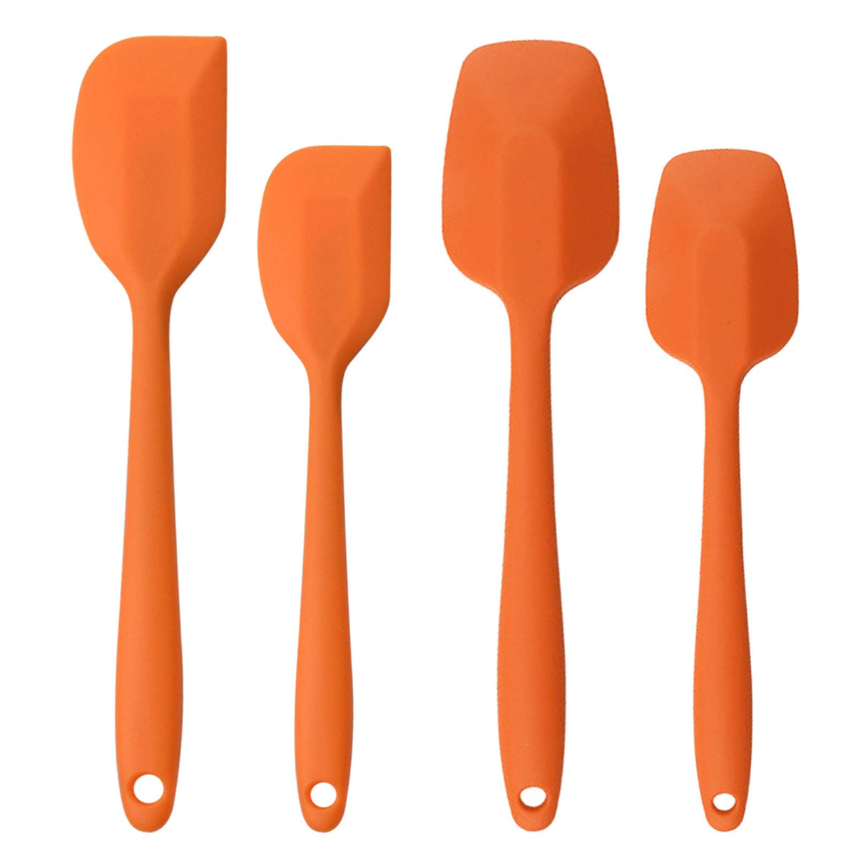 Silicone Spatulas Set, Rubber Spoon Spatula Heat Resistant Spoonula One Piece Design Seamless Spatula Non-Stick Scrapers Baking Mixing Tool (Pink)