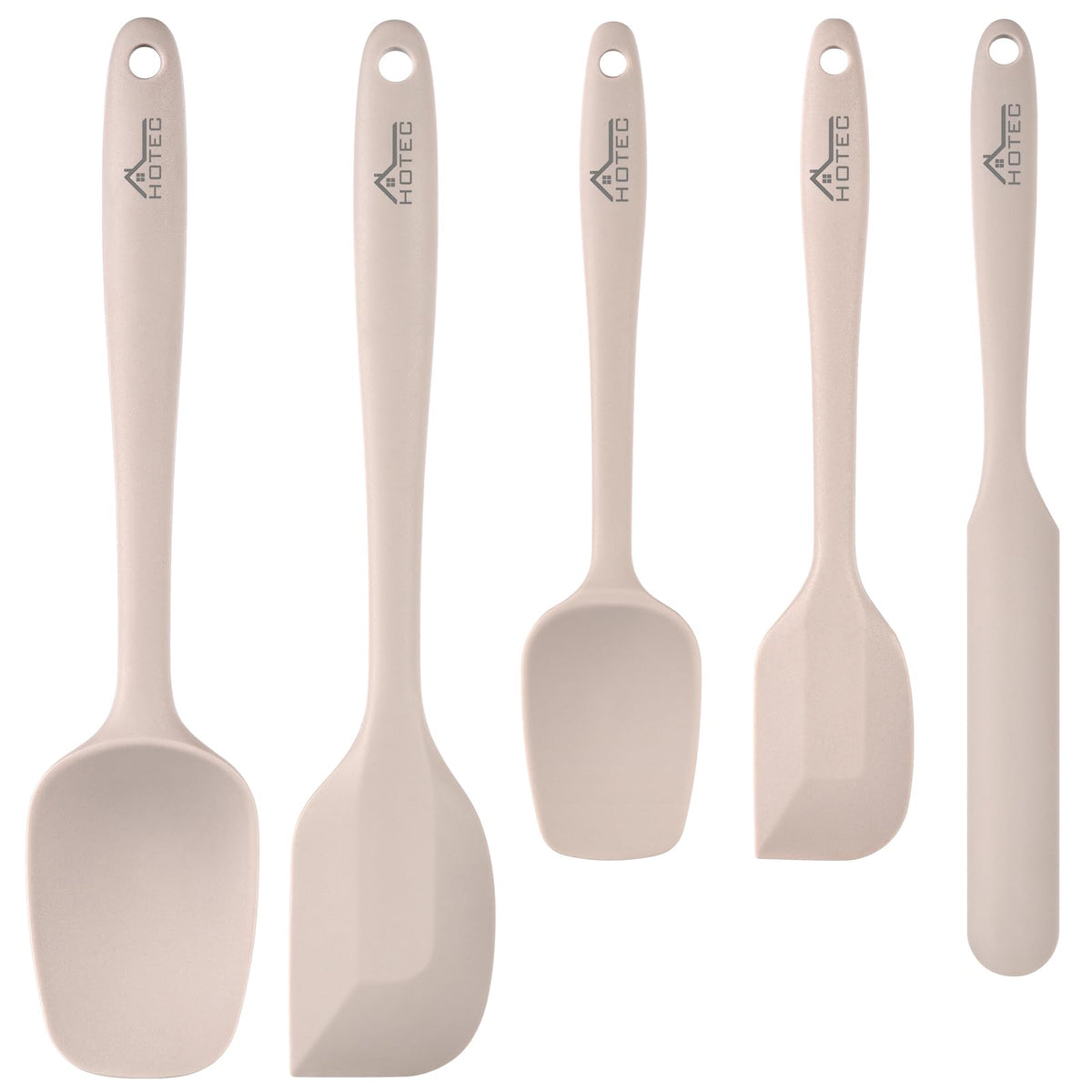 HOTEC Silicone Rubber BPA-Free Spatula Set, Set of 5, Classic Blue
