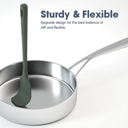 ChefAide 5 Pieces Silicone Spatulas Set, Heat Resistant Rubber Spatula