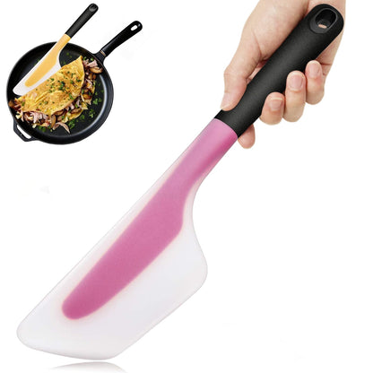 Silicone Omelette Spatula Turner, 13Inch Flip Fold Omelet Turner