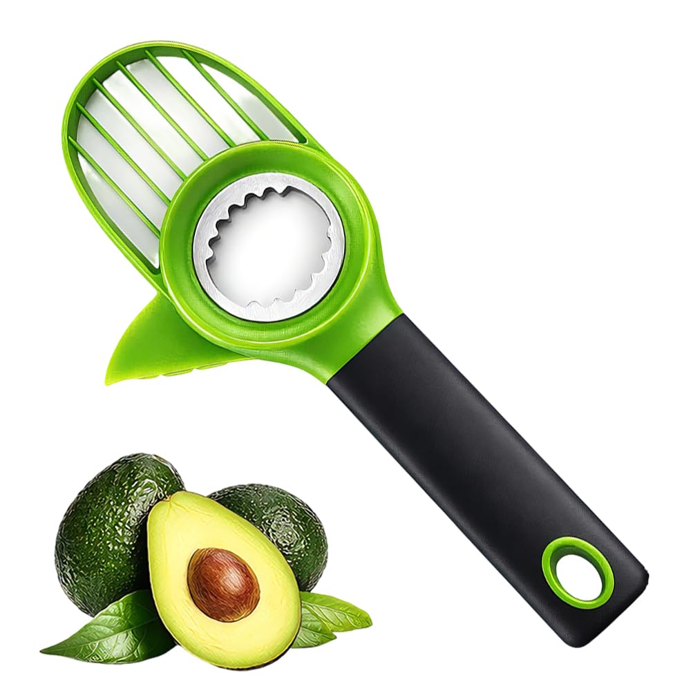 3-in-1 Avocado Slicer, 2026 New Avocado Pitter, Multifunctional Avocado Tool for Kitchen Helper, Ergonomic Avocado Cutter for Salads, Non-Slip Handle Avocado Slicer for Home Cooking (3 Set)