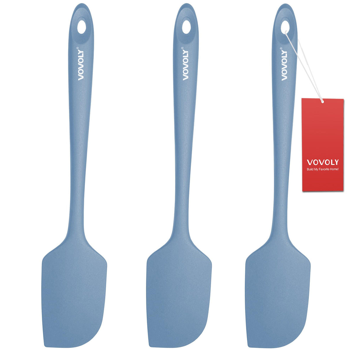 3 Pack Large Silicone Spatula for Kitchen,600°F Heat resistant Rubber Spatulas for Baking,Cooking, Scraping,and Mixing,Non Stick Kitchen Utensils, BPA Free, 11.2 IN, Khaki