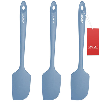 3 Pack Large Silicone Spatula for Kitchen,600°F Heat resistant Rubber Spatulas for Baking,Cooking, Scraping,and Mixing,Non Stick Kitchen Utensils, BPA Free, 11.2 IN, Khaki