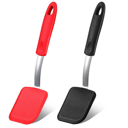 2 Pcs Mini Silicone Cookie Brownie Spatula,Solid Flat,Green