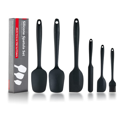 6 Pieces Silicone Spatula Set, Food Grade Rubber Spatula,Kitchen Tools for Baking, Cooking, Stirring (Red)