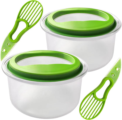 2 Pack Guacamole Keeper, 4-Cup For Guacamole, Fruit, Salad Storage