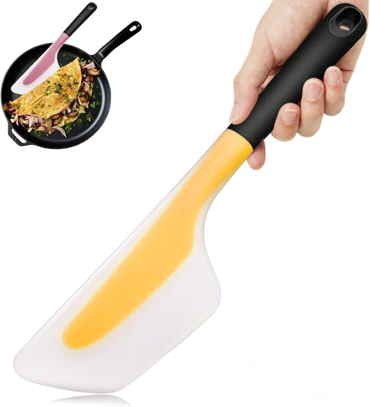 Silicone Omelette Spatula Turner, 13Inch Flip Fold Omelet Turner