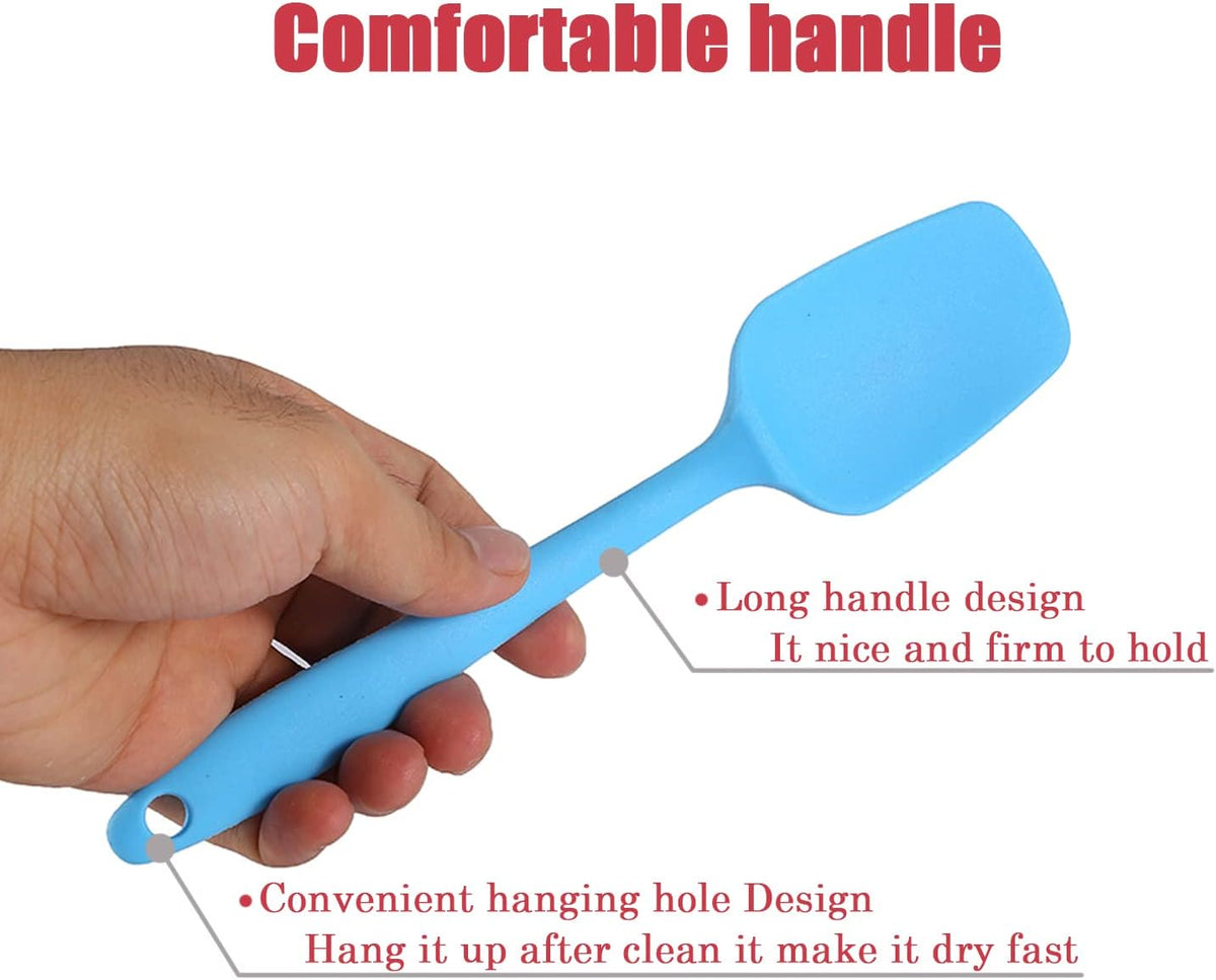 Silicone Spatula Set, Rubber Spoon Spatula for Baking, Heat Resistant Cooking Utensil, Flexible Silicone Spoon Baking Mixing Tool Cooking Gadget (4-Piece)