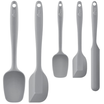 HOTEC Silicone Rubber Spatula Set BPA-Free, Multicolor, Set of 5