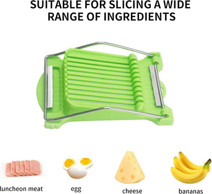Multipurpose Luncheon Meat Slicer Egg Slicer Cuts 10 Slices for Eggs, Hams, Avocados, Bananas, Onions, Soft Food and Fruits(2PCS)