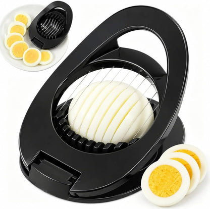 NOVANO Stainless Steel Wire Egg Cutter, Hard Boiled Egg Slicing Gadget, Egg Salad Making Tool, Versatile Kitchen Accessory for Eggs, Avocado, Strawberry, Kiwi Fruit