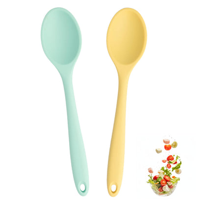 2 Pcs Silicone Spoons,Heat Resistant Mixing Spoons,10in