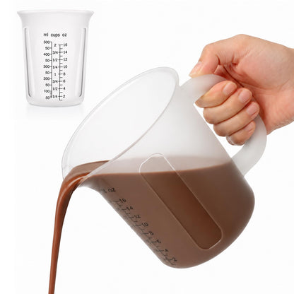 Palksky Silicone Chocolate Melting Cup Set with 4 Silicone Measuring Cups (250ml & 350ml) and 4PCS Heat-Resistant Jar Spatulas, Non-Stick Baking Tools for DIY Chocolate, Butter & Cream Mixing