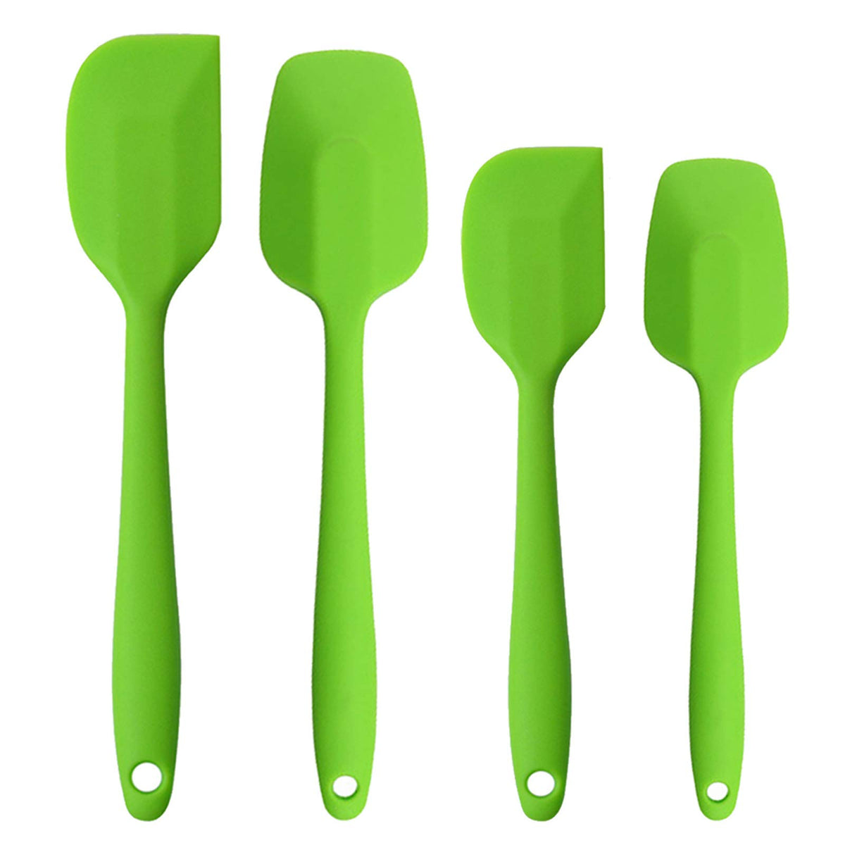 Silicone Spatulas Set, Rubber Spoon Spatula Heat Resistant Spoonula One Piece Design Seamless Spatula Non-Stick Scrapers Baking Mixing Tool (Pink)