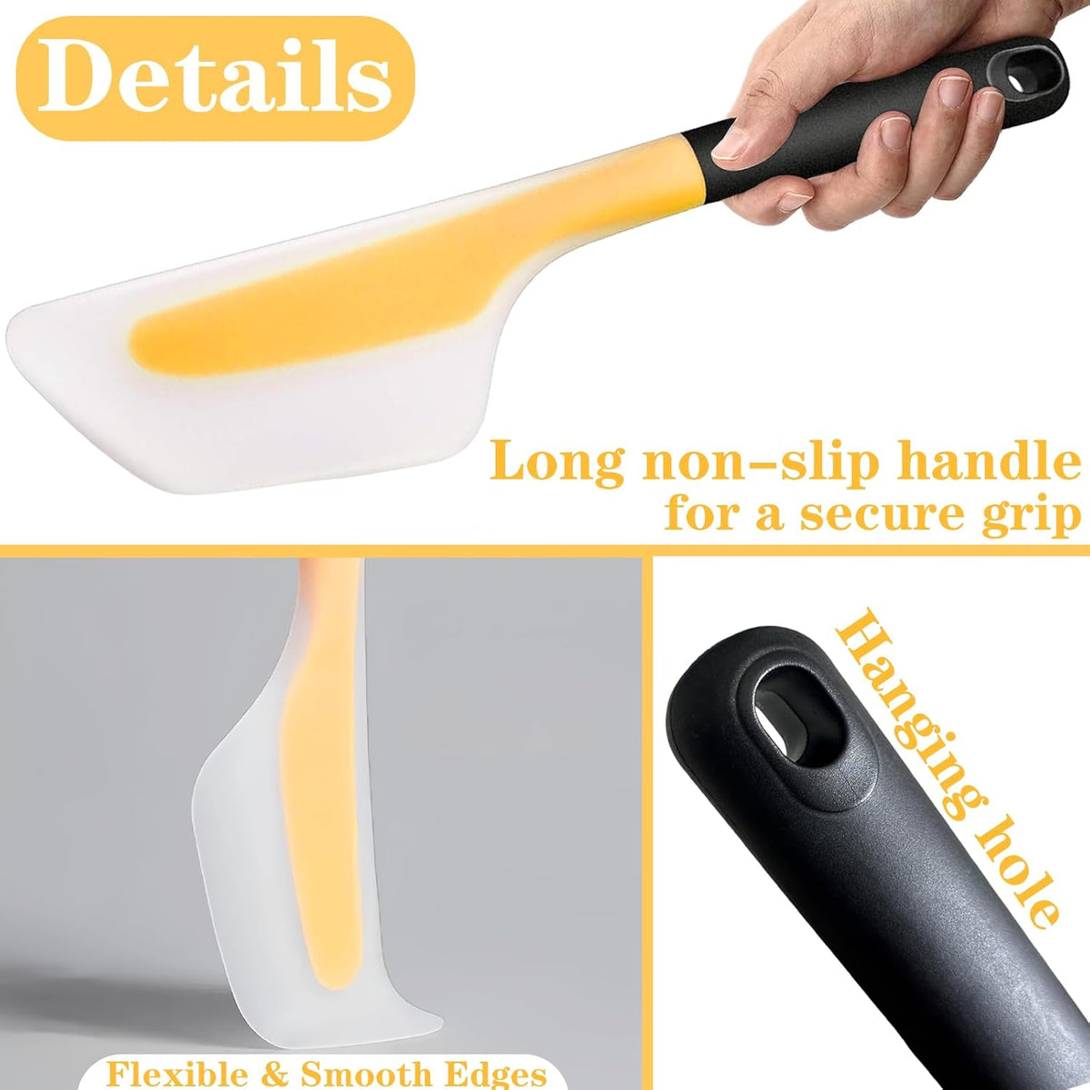Silicone Omelette Spatula Turner, 13Inch Flip Fold Omelet Turner