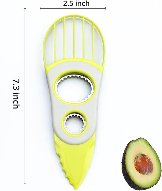 3-in-1 Avocado Tool-Cuts, Pits&Slices Fast, Non-Slip Grip, Dishwasher Safe
