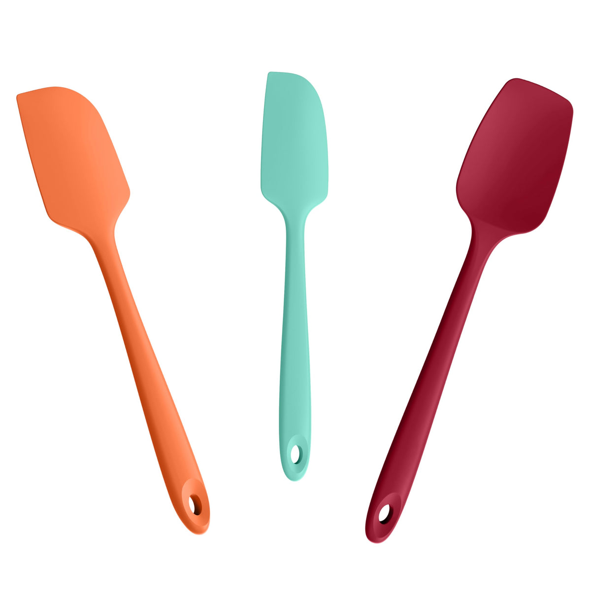 Doosu 600°F Heat Resistant Silicone Spatula Scrapers (Set of 4, Multi-3)