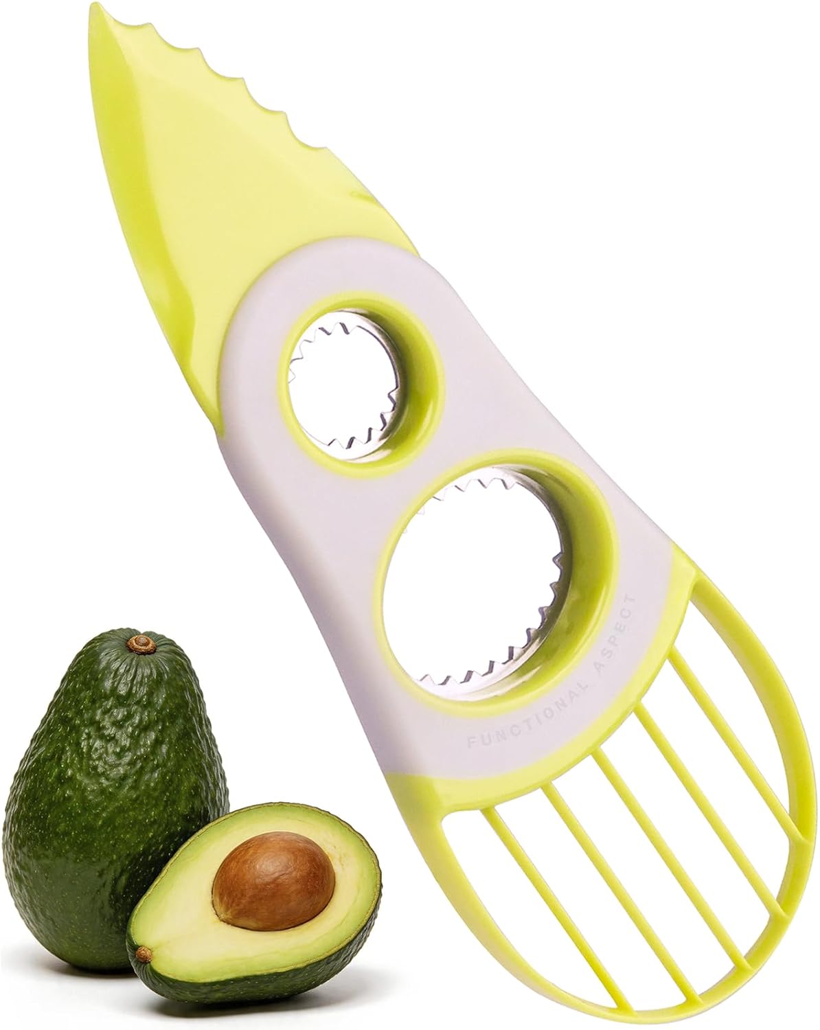 3-in-1 Avocado Tool-Cuts, Pits&Slices Fast, Non-Slip Grip, Dishwasher Safe