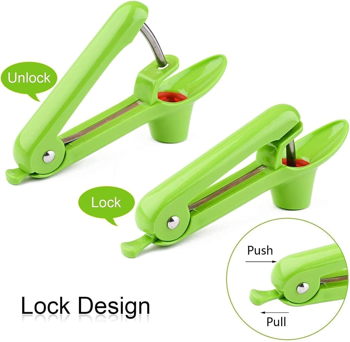Kitchen Tool set, Garlic Grater, Avocado Slicer and Pitter, Cherry/Olive Pitter, Multifunction Egg & Vegetable Slicer, BPA-Free Food Grade Kitchen Gadgets Set, Green
