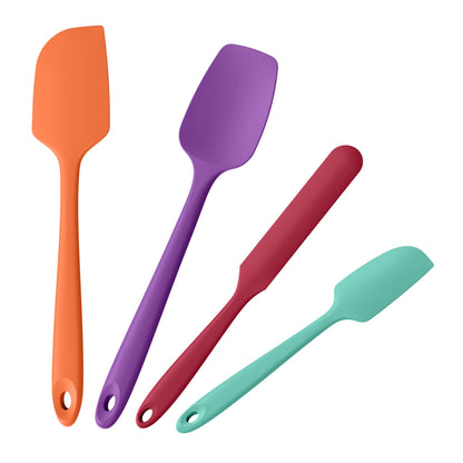 Doosu 600°F Heat Resistant Silicone Spatula Scrapers (Set of 4, Multi-3)