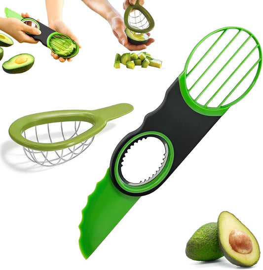 2 Pack Avocado Slicer Set, 3-in-1 Avocado Cutter Slicer