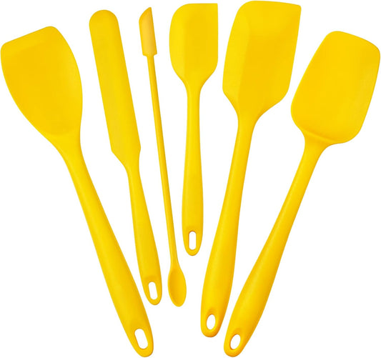 Tomorotec Silicone Spatulas Set 6Pc Heat Resistant Baking Cooking Yellow