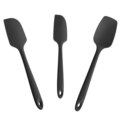 Doosu 600°F Heat Resistant Silicone Spatula Scrapers (Set of 4, Multi-3)