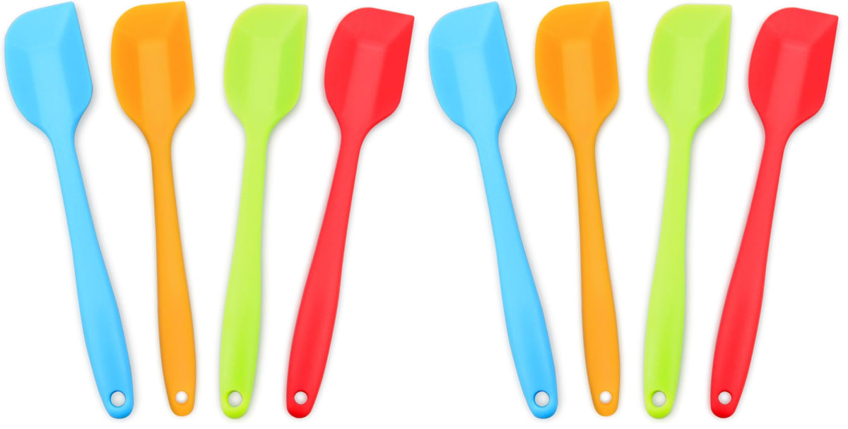 Silicone Spatula 4-piece Set,Heat-Resistant Spatulas,Non-stick Rubber Spatulas with Stainless Steel Core
