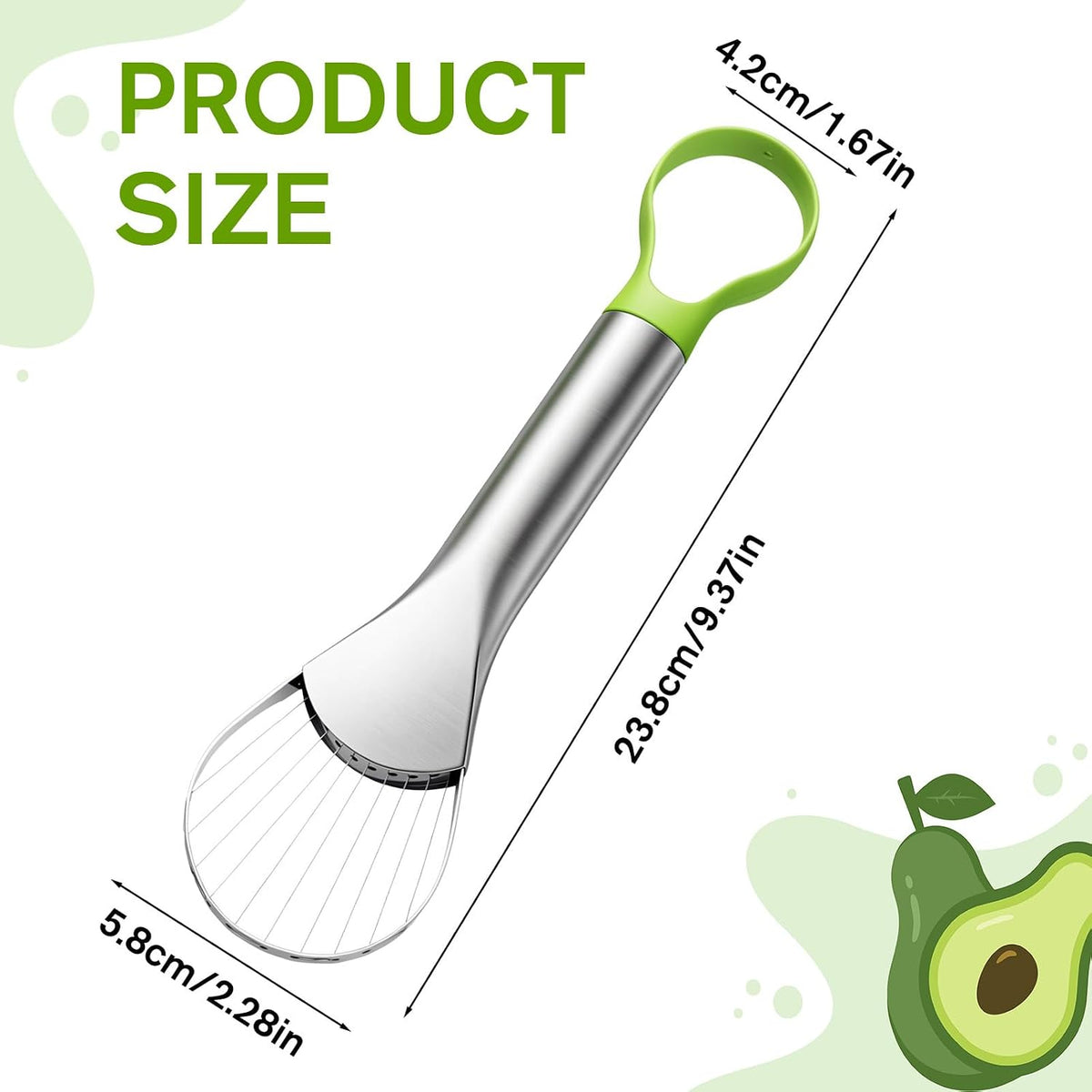 Avocado Slicer Tool, 3-in-1 Stainless Steel Avocado Slicer Tool