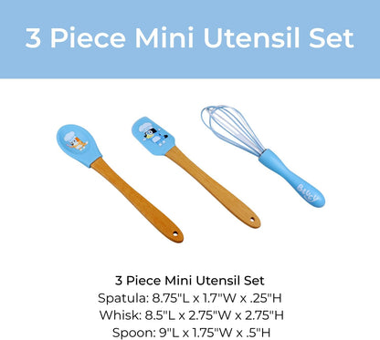 Handstand Kitchen Bluey Silicone Kids Baking Utensil Set for Child Hands