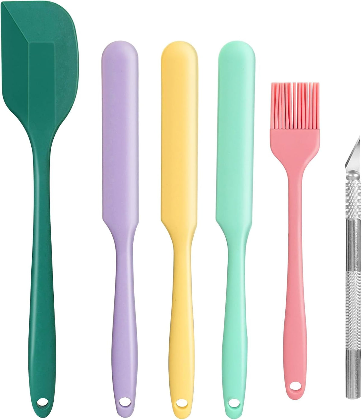 6 PCS Silicone Spurtle Spatula Set for sourdough starter Baking Cooking