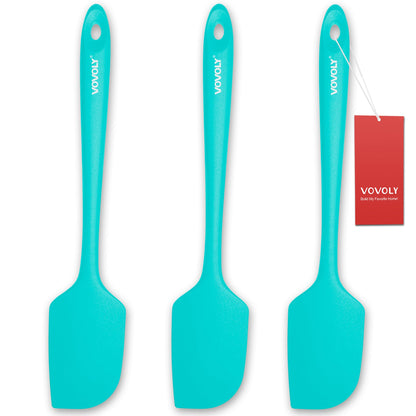 3 Pack Large Silicone Spatula for Kitchen,600°F Heat resistant Rubber Spatulas for Baking,Cooking, Scraping,and Mixing,Non Stick Kitchen Utensils, BPA Free, 11.2 IN, Khaki