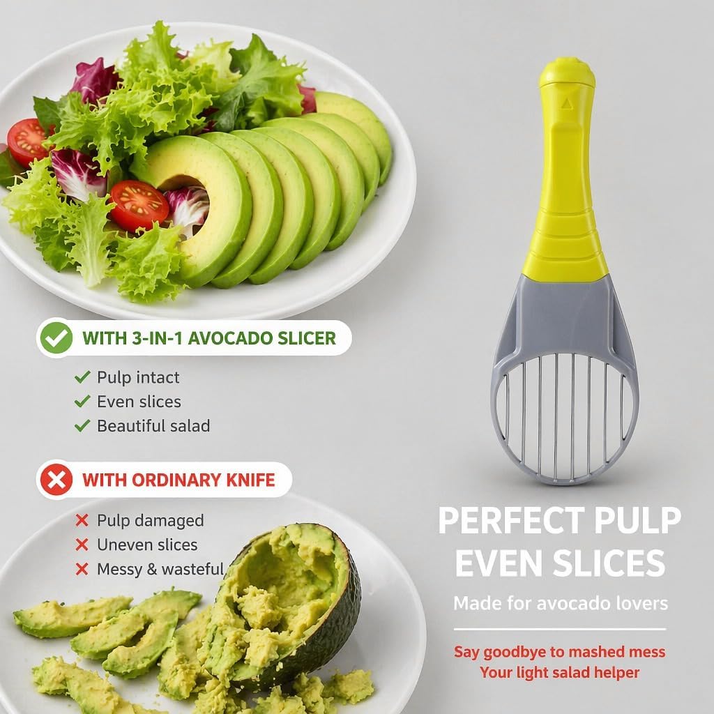 Avocado Slicer Tool 3 in 1, Safe, Compact, Kid-Friendly