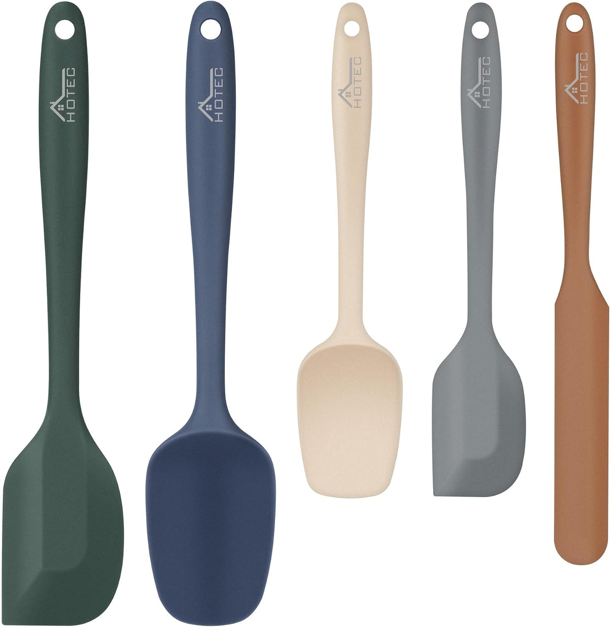 HOTEC Silicone Rubber Spatula Set, Neutral, Set of 5