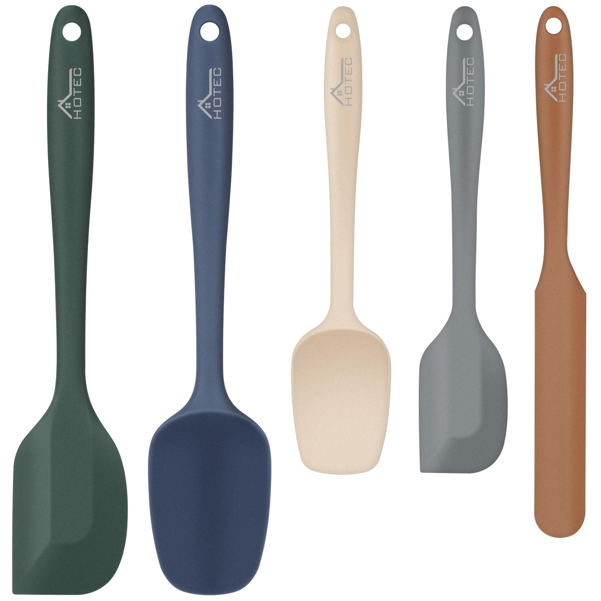 HOTEC Silicone Rubber Spatula Set, Neutral, Set of 5