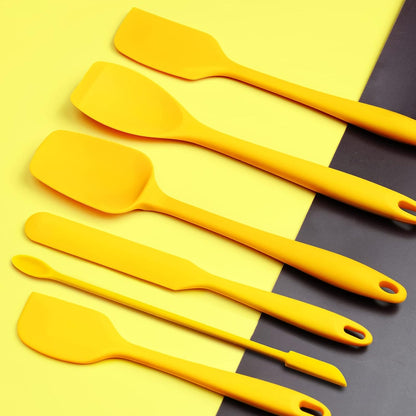 Tomorotec Silicone Spatulas Set 6Pc Heat Resistant Baking Cooking Yellow