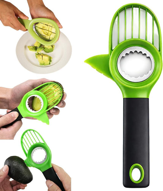 3-in-1 Avocado Slicer, 2026 New Avocado Pitter, Multifunctional Avocado Tool for Kitchen Helper, Ergonomic Avocado Cutter for Salads, Non-Slip Handle Avocado Slicer for Home Cooking (1pcs)
