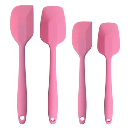 Silicone Spatulas Set, Rubber Spoon Spatula Heat Resistant Spoonula One Piece Design Seamless Spatula Non-Stick Scrapers Baking Mixing Tool (Pink)