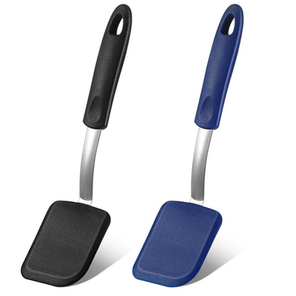 2 Pcs Mini Silicone Cookie Brownie Spatula,Solid Flat,Green