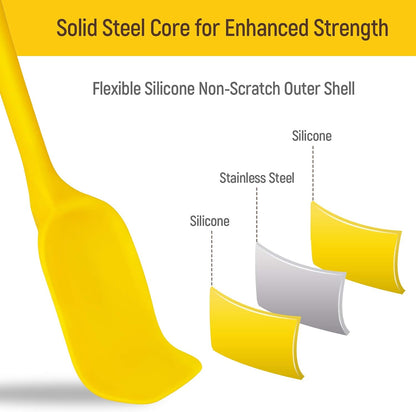 Tomorotec Silicone Spatulas Set 6Pc Heat Resistant Baking Cooking Yellow