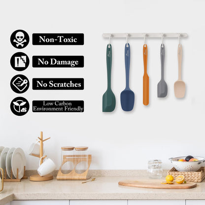 HOTEC Silicone Rubber Spatula Set, Neutral, Set of 5