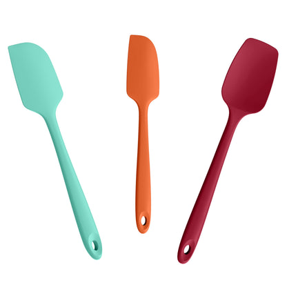 Doosu 600°F Heat Resistant Silicone Spatula Scrapers (Set of 4, Multi-3)