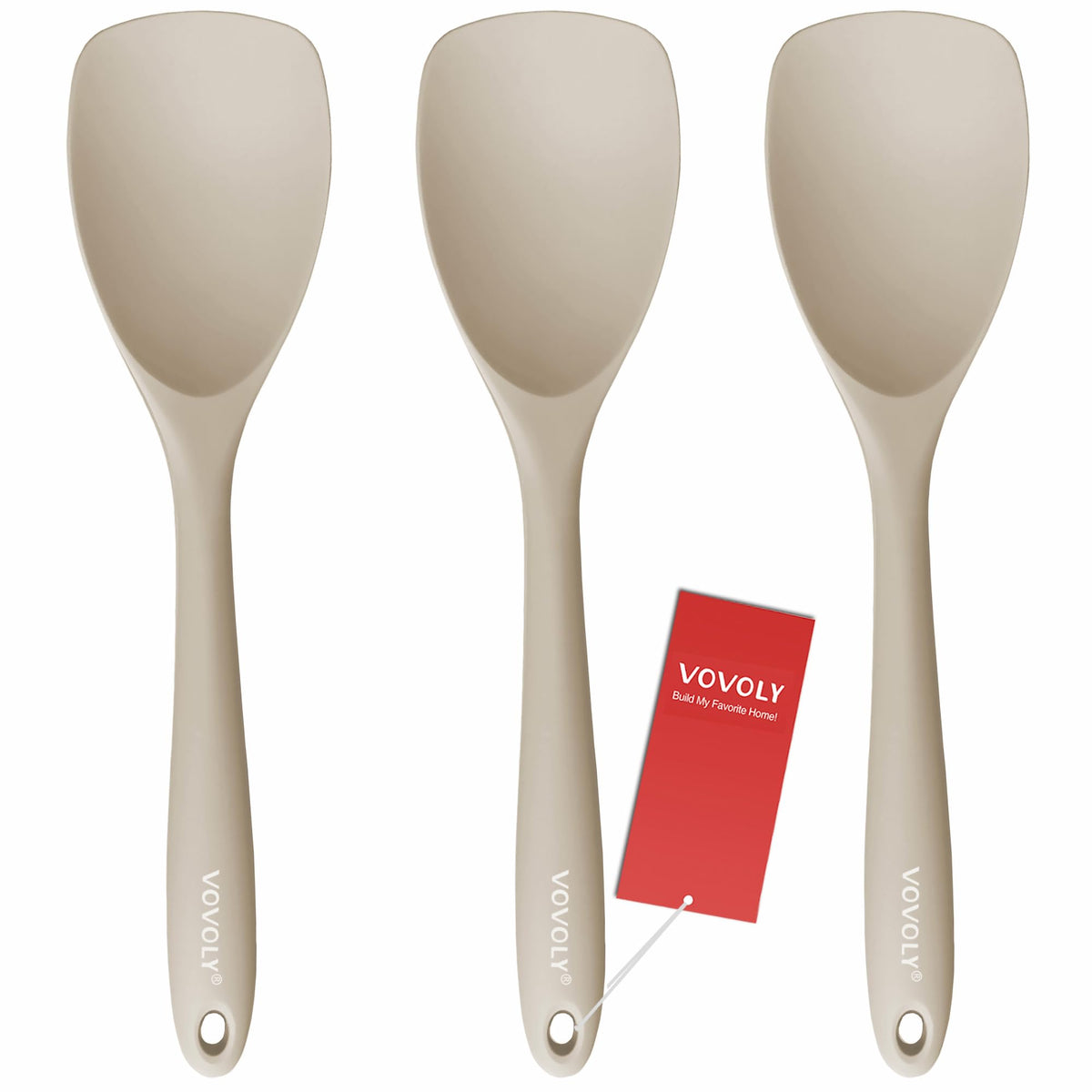 Vovoly Silicone Spatula Spoon Set, 11 IN, Assorted, Spoonula Heat Resistant