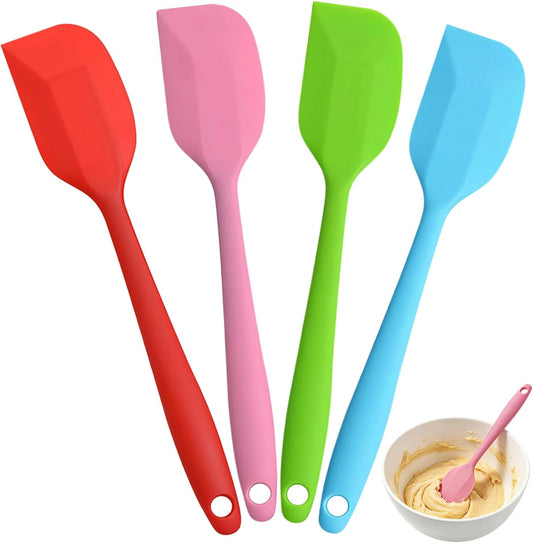 Silicone Spatula, 11 inch Large Rubber Spatula Heat Resistant Seamless One Piece Design Non-Stick Flexible Silicone Scraper for Cooking, Baking, Mixing Tool (4-Piece)