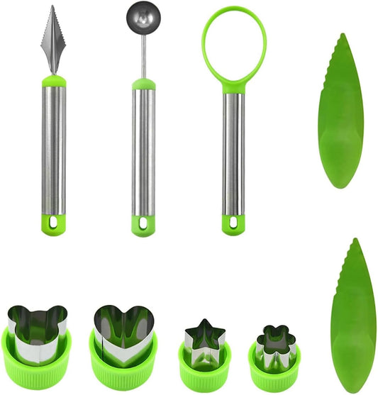 9PCS Fruit Scooper Cutter Shapes Seed Remover Set, Fruit Slicers for Apple Slicer, Avocado Watermelon Cutter, Kiwifruit Scooper, 304 Stainless Steel