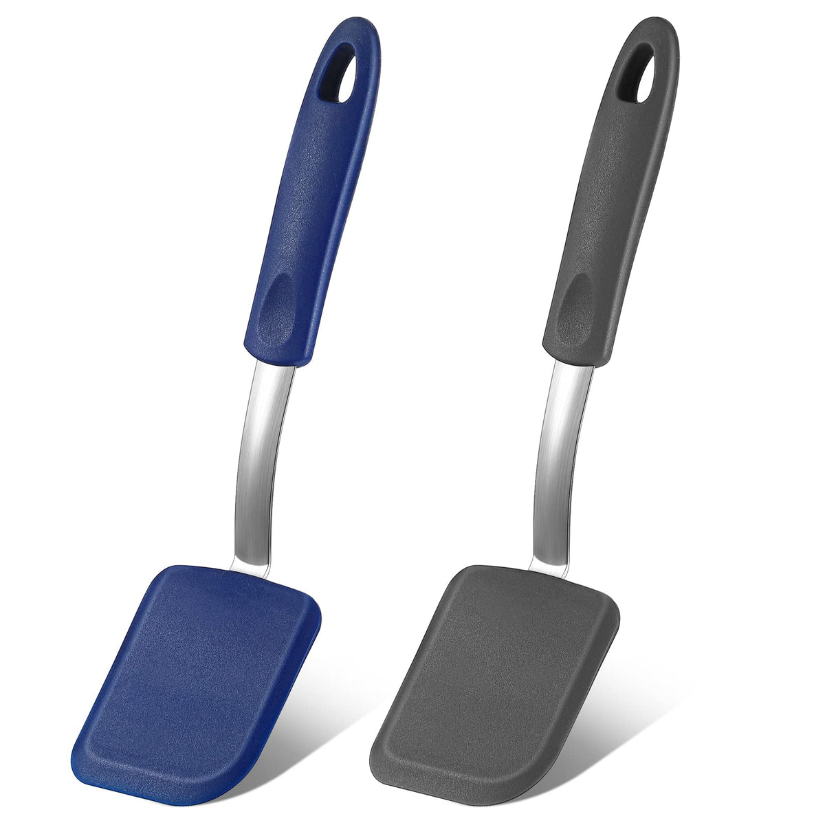 2 Pcs Mini Silicone Cookie Brownie Spatula,Solid Flat,Green