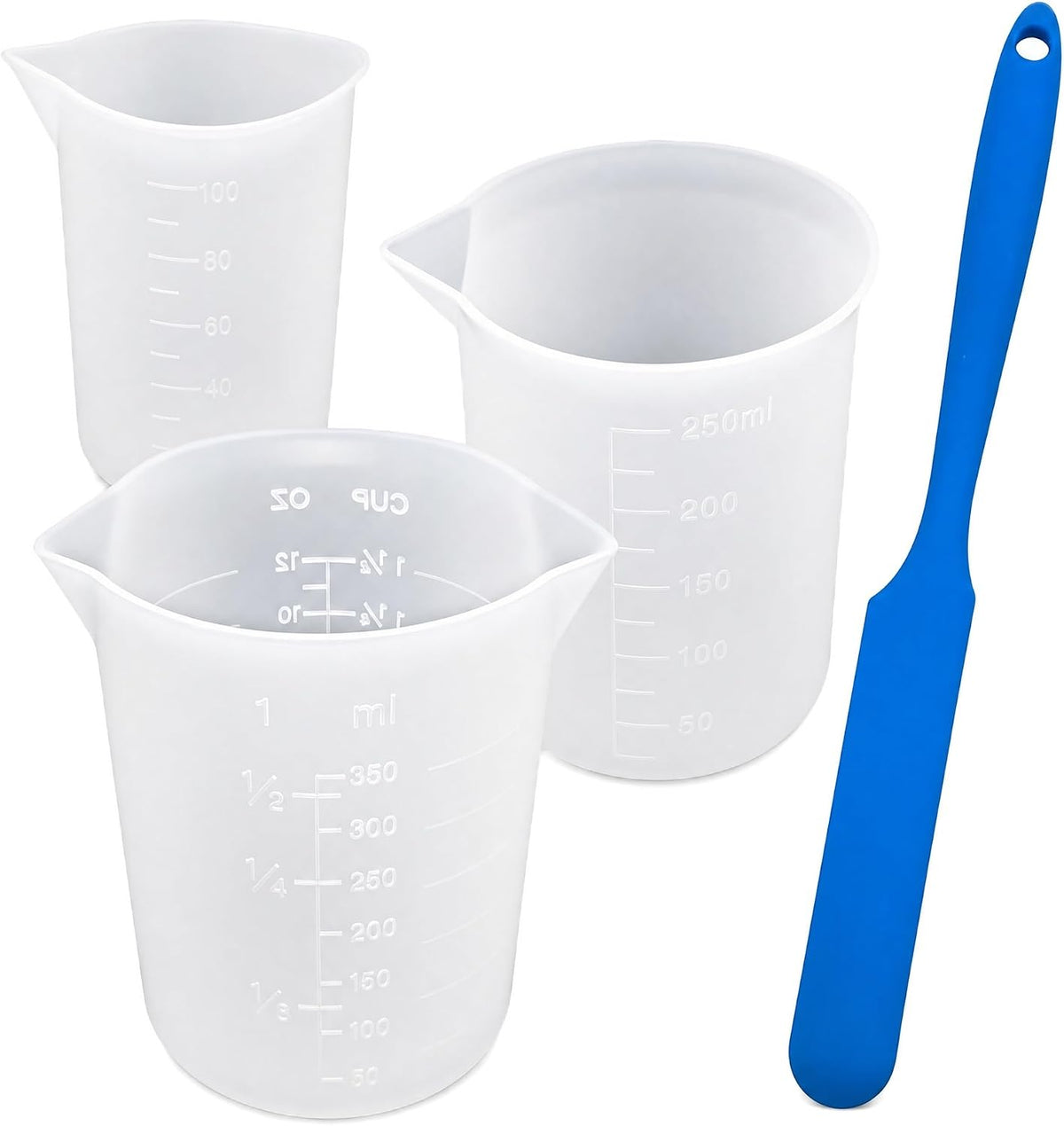 DanziX 3PCS Silicone Cups for Melting Chocolate, Silicone Chocolate Melting Cup Set with 100/250/350ml Capacity, Baking Tools for DIY Chocolate, Butter & Cream Mixing