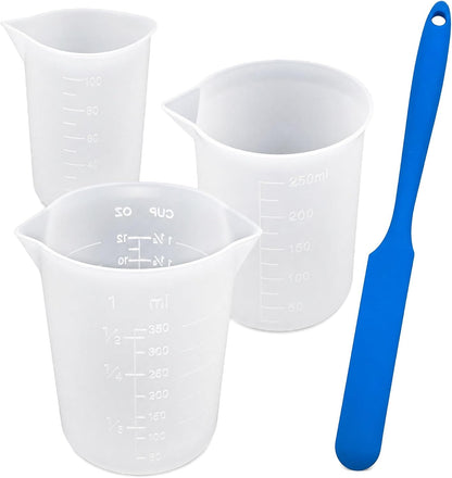 DanziX 3PCS Silicone Cups for Melting Chocolate, Silicone Chocolate Melting Cup Set with 100/250/350ml Capacity, Baking Tools for DIY Chocolate, Butter & Cream Mixing